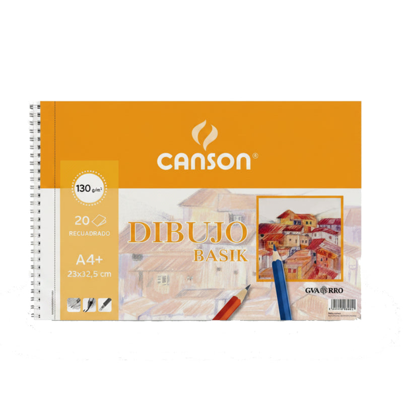 canson basik guarro con recuadro espiral 20 hojas