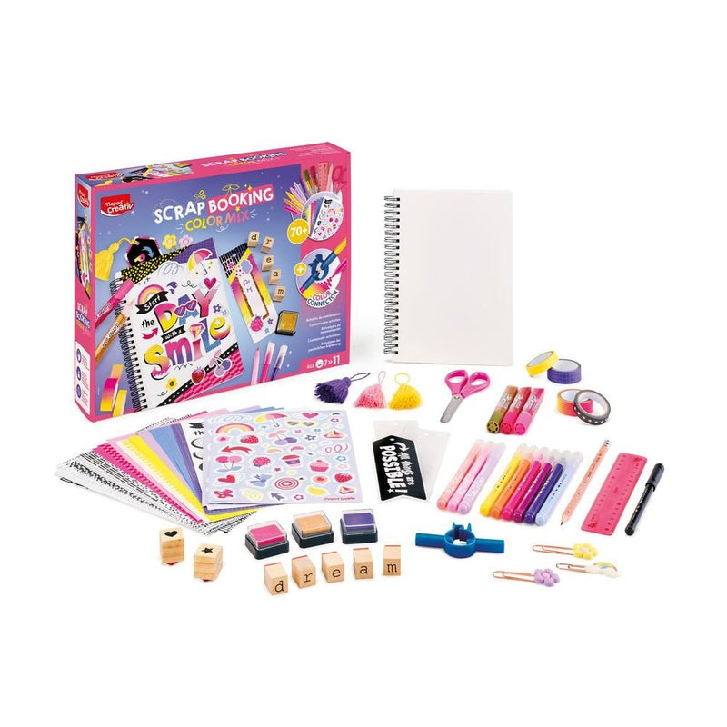 kit  infantil iniciación al scrapbooking color mix maped