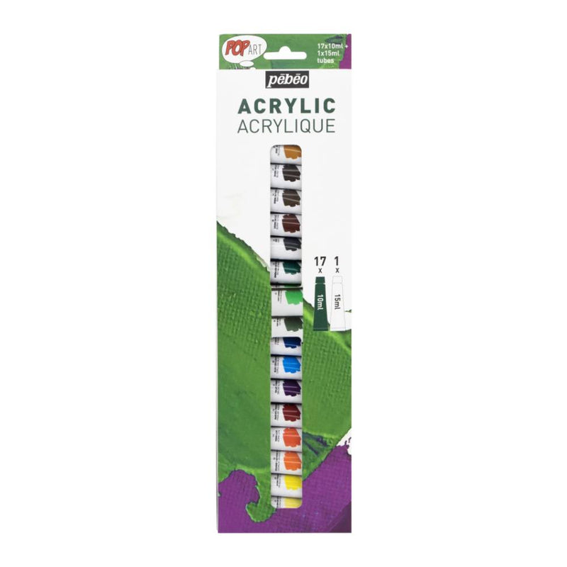 POP ART Acrilico 17X10ml + 1X15ml Blanco