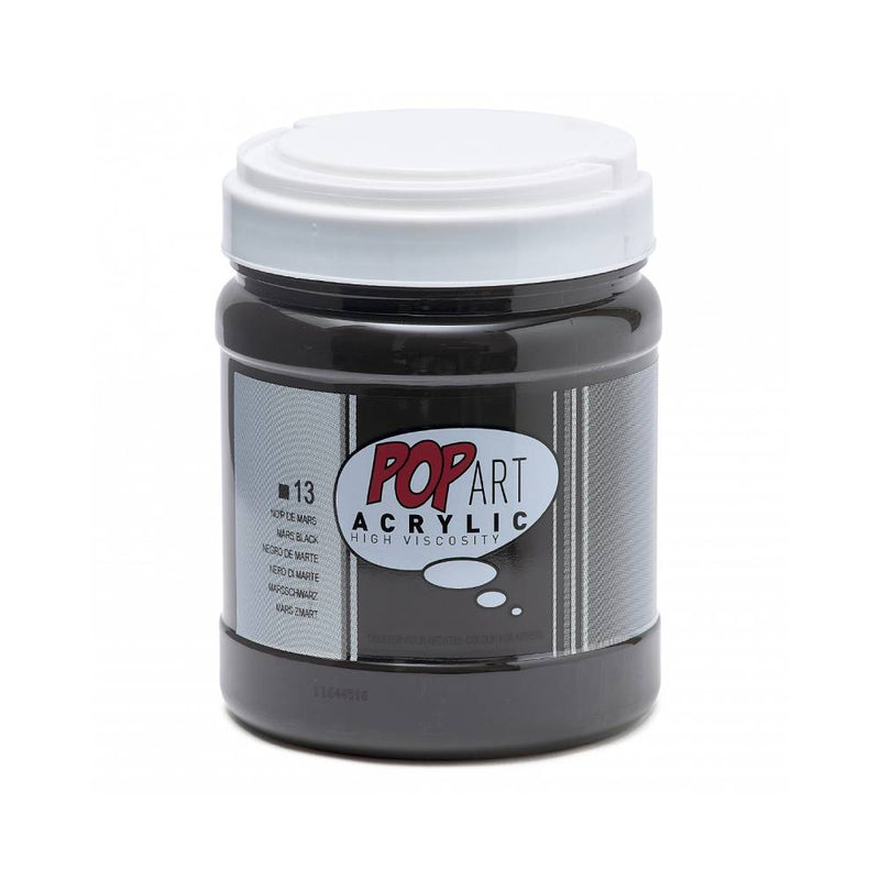 acrílico pop art pebeo 700 ml negro de marte