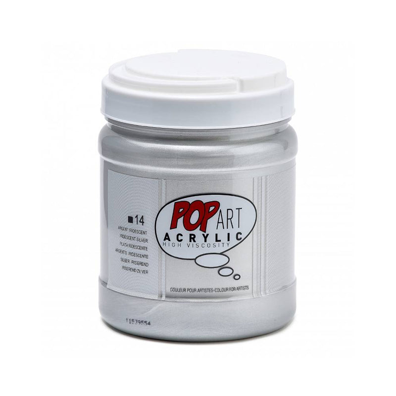 acrílico pop art pebeo 700 ml plateado metalizado