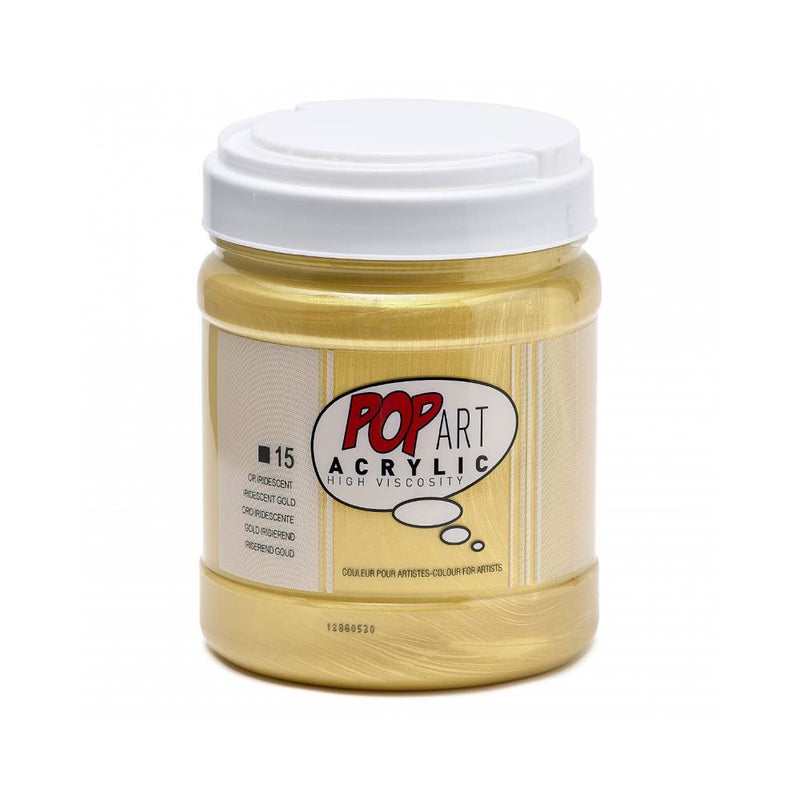 acrílico pop art pebeo 700 ml dorado metalizado
