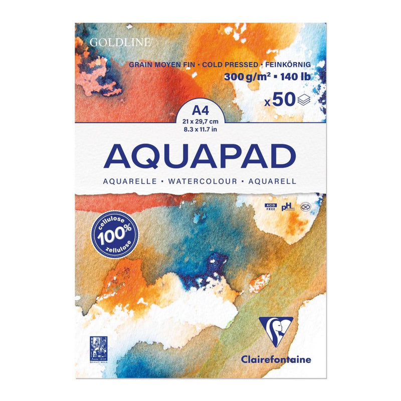 Clairefontaine Bloc Aquapad Grano Md/Fino A4 300g 50h Goldfine