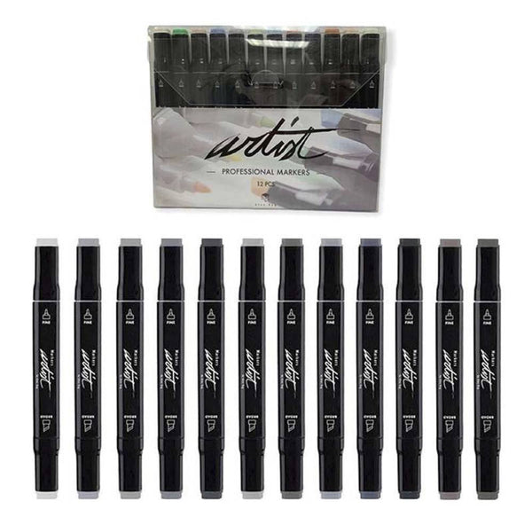 Estuche 12 Rotuladores Grey Colors Alex Bog (1)