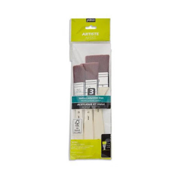 Set 3 Paletinas Planas Poliamida Marron