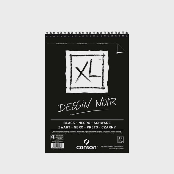 Bloc Dibujo Dessin Noir XL 40h 150gr A3 Canson