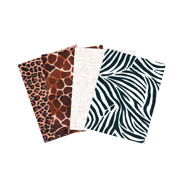set de 4 papeles decopatch animal