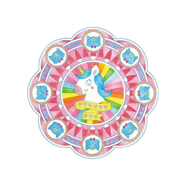 cuaderno colorear niños mandala unicornio