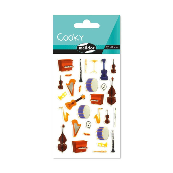 pegatinas cooky maildor instrumentos musicales