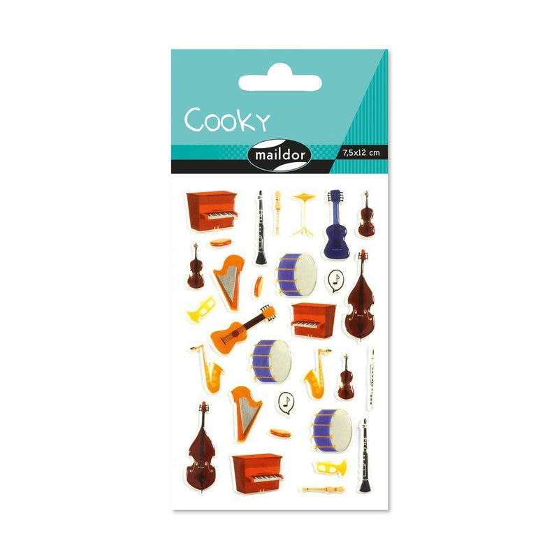 pegatinas cooky maildor instrumentos musicales