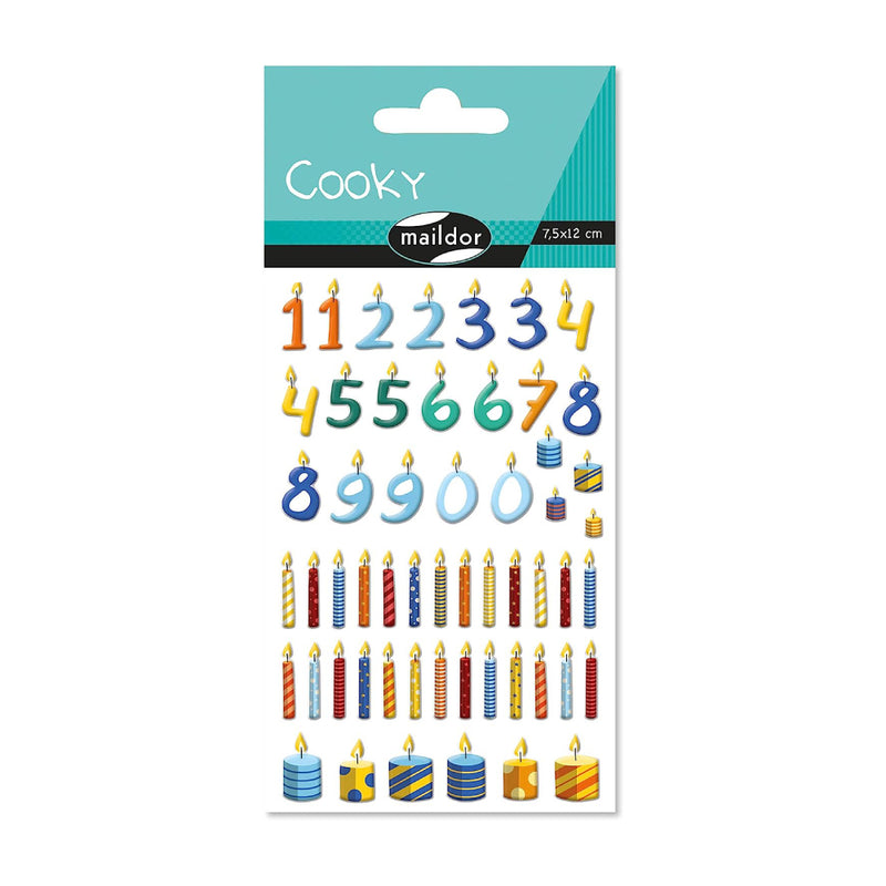 pack pegatinas 3D velas de cumpleaños maildor