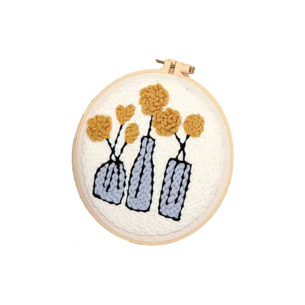 Punch Needle Jarrones y flores