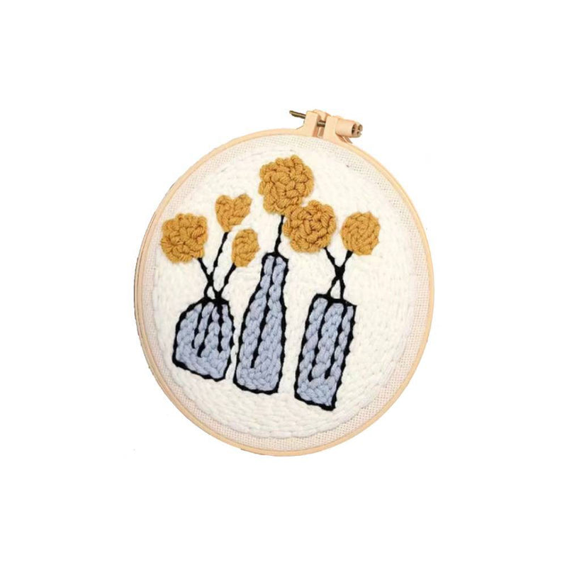 Punch Needle Jarrones y flores