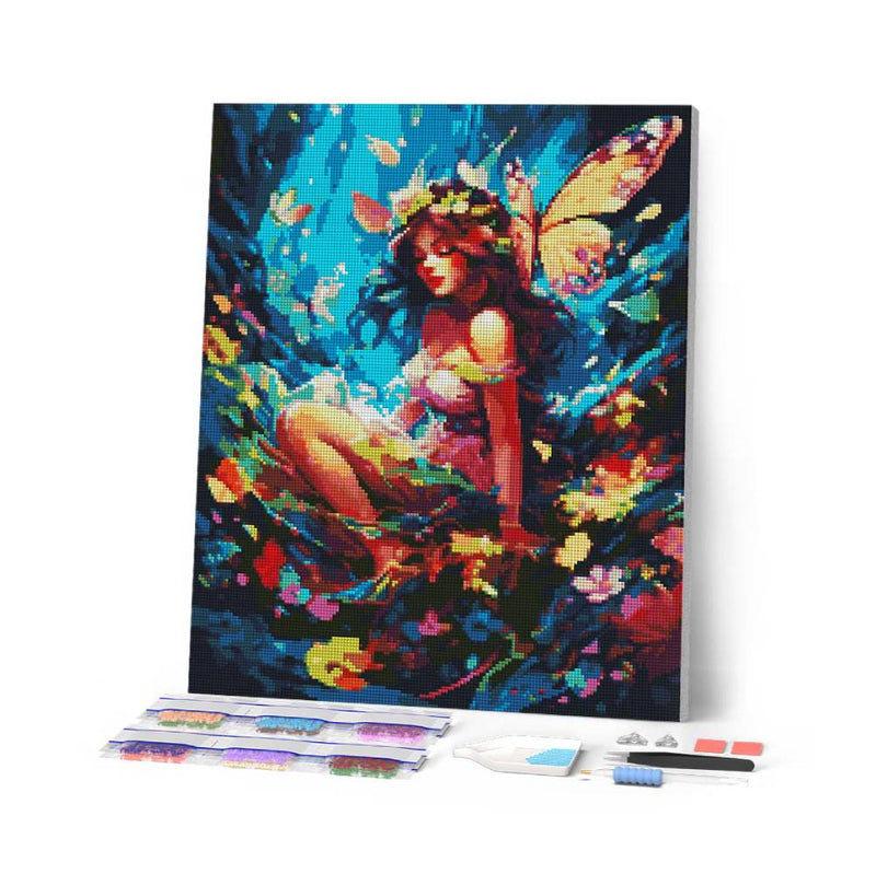 KIT DIAMOND PAINTING FAIRY AND BUTTERFLIES 40X50