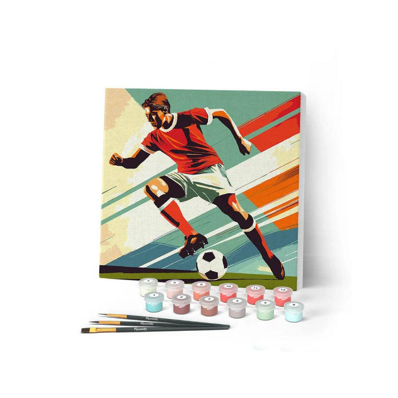 Mini Paint by numbers Sport Poster Football 20x20cm already framed
