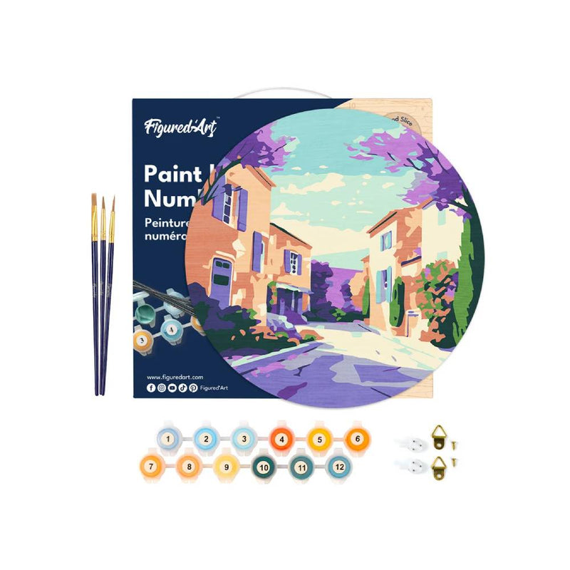 Paint by numbers on Wood Slice - Provence Spring
