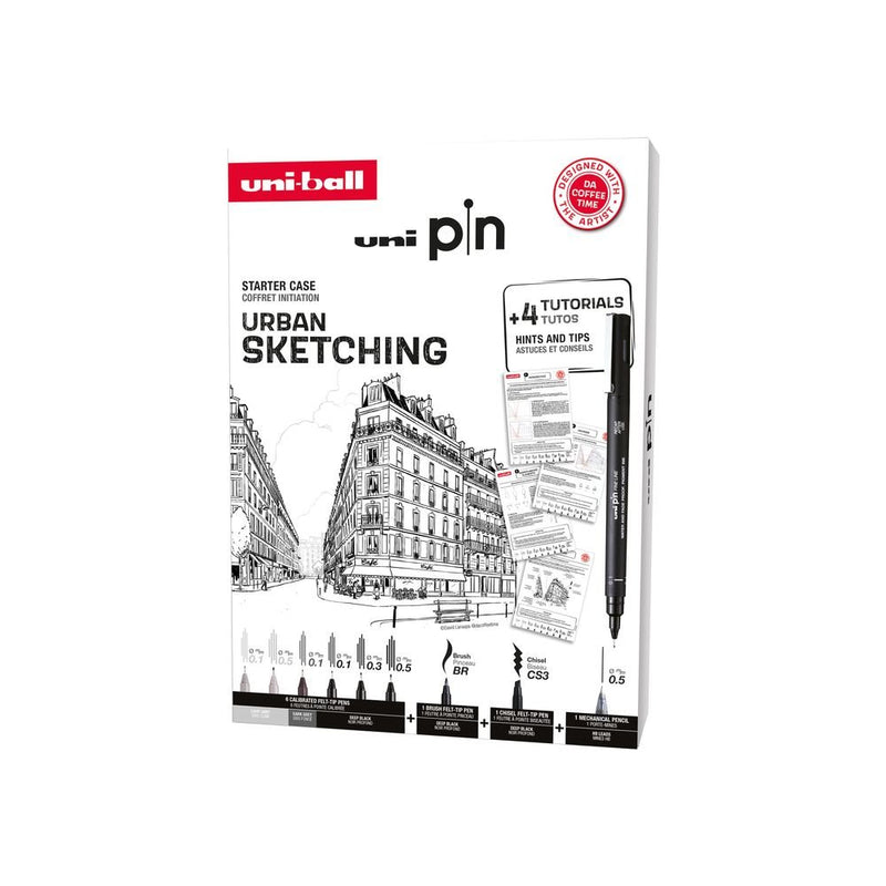 set urban sketching rotuladores calibrados uni pin para bocetos 