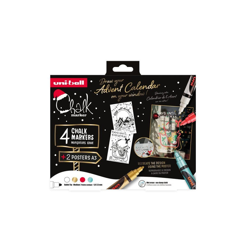 set de rotuladores chalk marker uni ball calendarios de adviento 