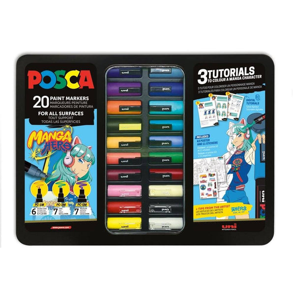 set 20 rotuladores posca manga hero
