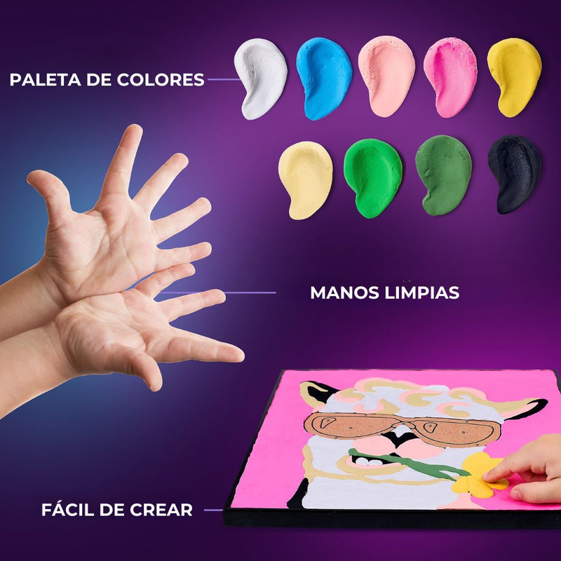 manualidad 3d para niños lienzo de pasta de modelado de secado al aire diseño llama