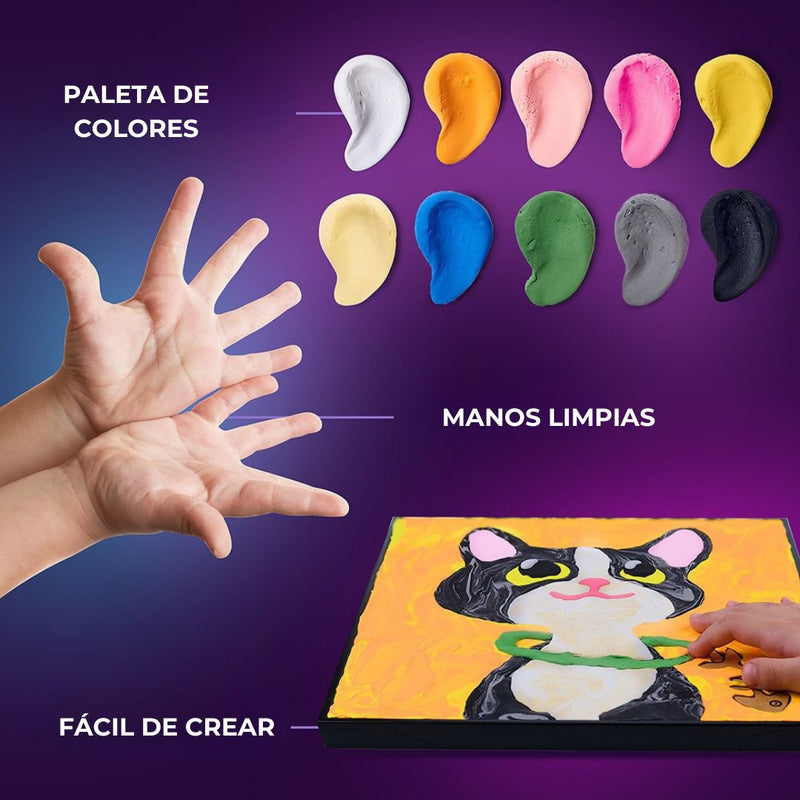 manualidad sensorial para niños +6 años OKTO 3D con arcilla de secado al aire