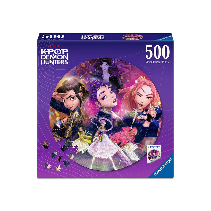 puzzle redondo 500 piezas guerreras k-pop huntrix ravensburger