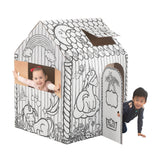 casa de cartón para pintar unicornio