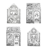 caras de la casa de unicornio de cartón para montar