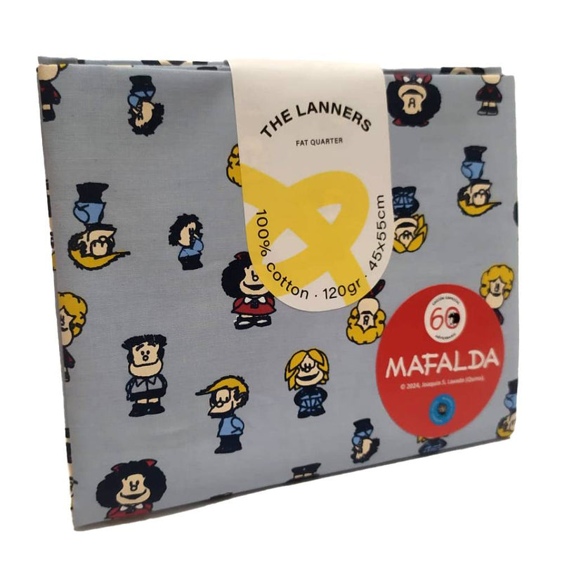 Fat Quarter Mafalda y Amigos Azul The Lanners