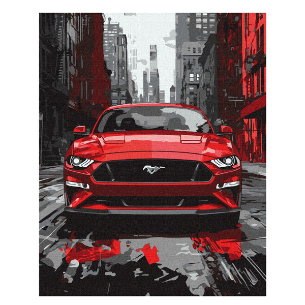 pintar por numeros ideyka mustang rojo