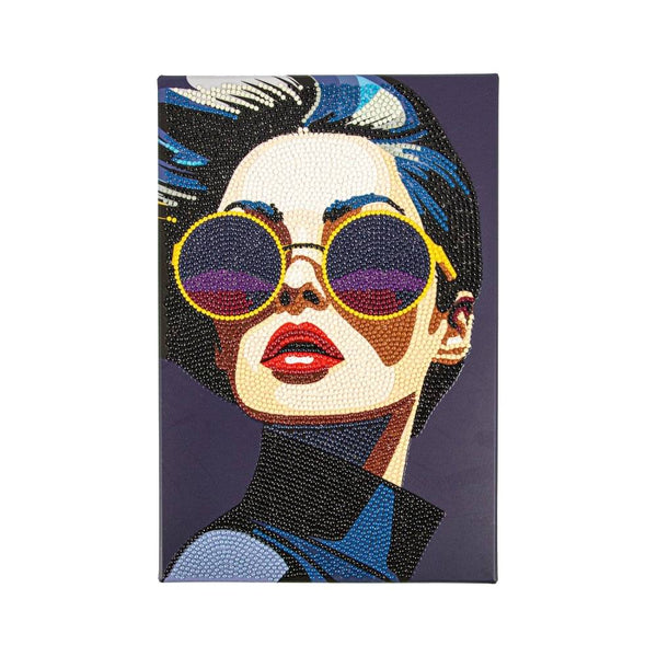 retrato mujer pintar con diamantes