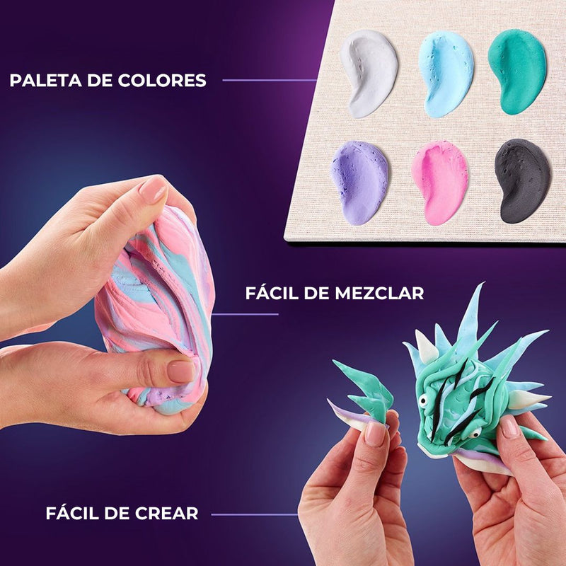 arcilla de secado al aire OKTO 3D kit manga air manualidad sensorial