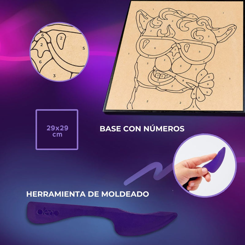 set de diseño pasta de modelado de secado al aire llama con gafas de sol para niños