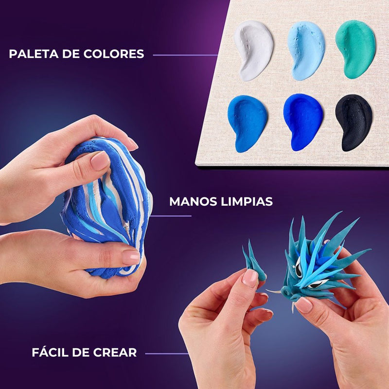 pasta de modelar de secado al aire para manualidad OKTO 3D Manga water