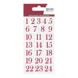 PEGATINAS CALENDARIO ADVIENTO ROJAS
