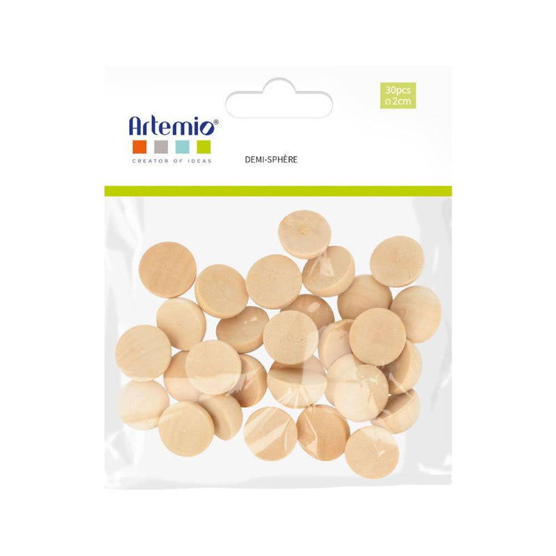 SET 30 SEMIESFERAS ARTEMIO MADERA Ø2CM