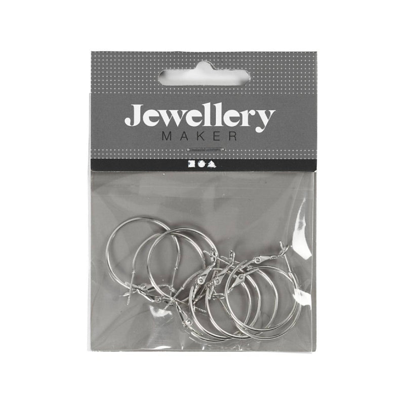 PENDIENTES, DIA 25 MM, PLATEADO, 8 UDS