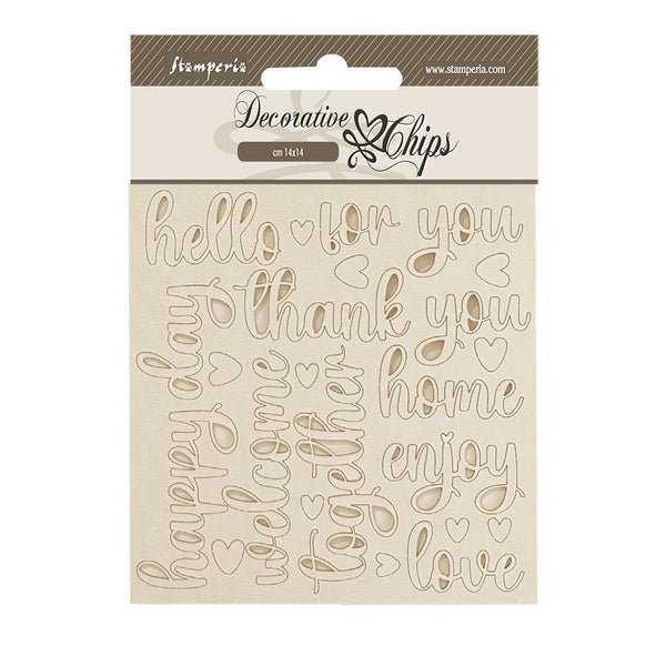 Decorative chips cm 14x14 - Golden Harmony escritos