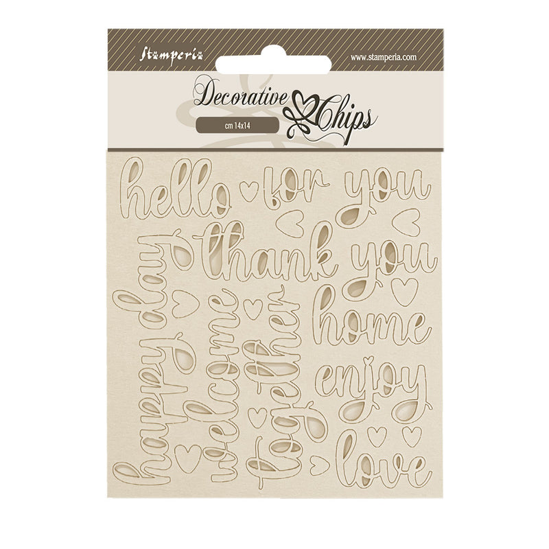 Decorative chips cm 14x14 - Golden Harmony escritos