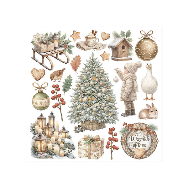 Set Transferibles Rub-On White Christmas Stamperia