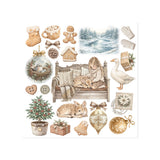 Set Transferibles Rub-On White Christmas Stamperia