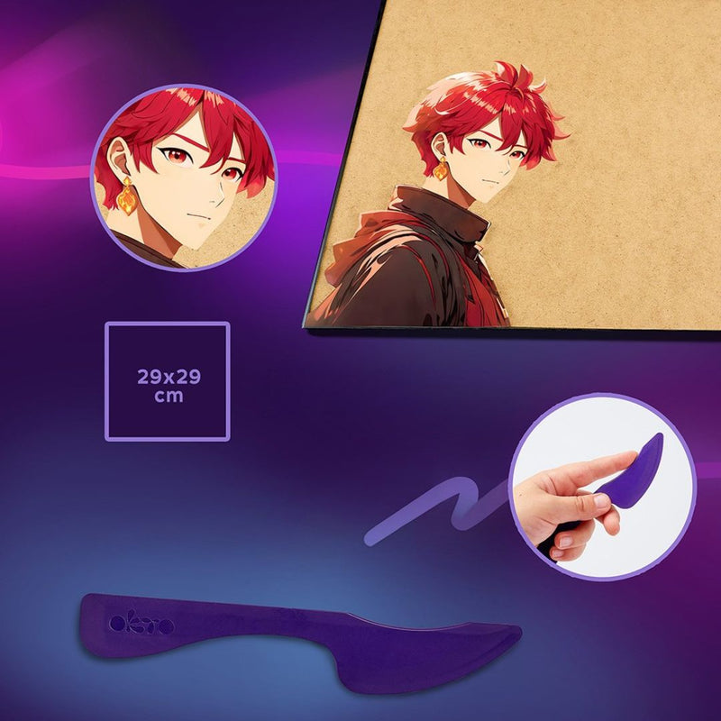 lienzo y herramienta manualidad sensorial OKTO 3D air drying clay