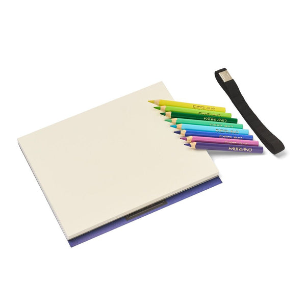 bloc acuarela fabriano pack con lápices de colores