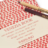 fabriano venezia book set de dibujo bloc + lápices de colores