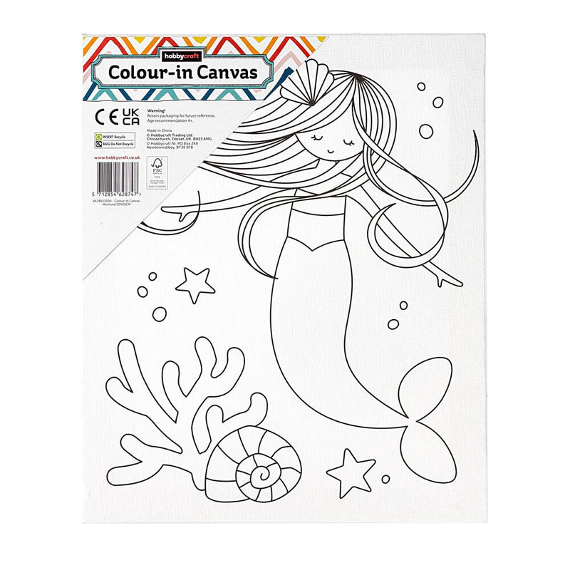 colour in canvas mermaid hobbycraft 5712854628747