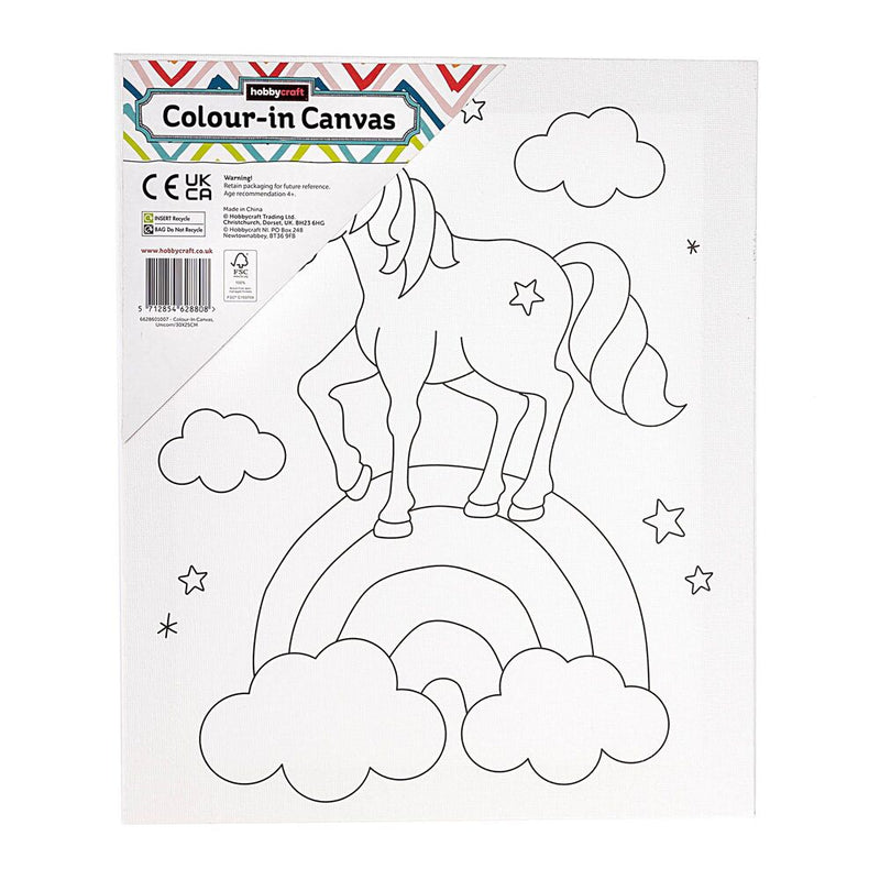 lienzo colour in canvas unicornio hobby craft