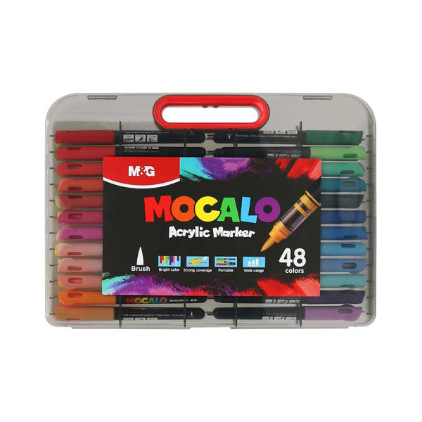 Set 48 Rotuladores de Punta Pincel y tinta acrílica Mocalo