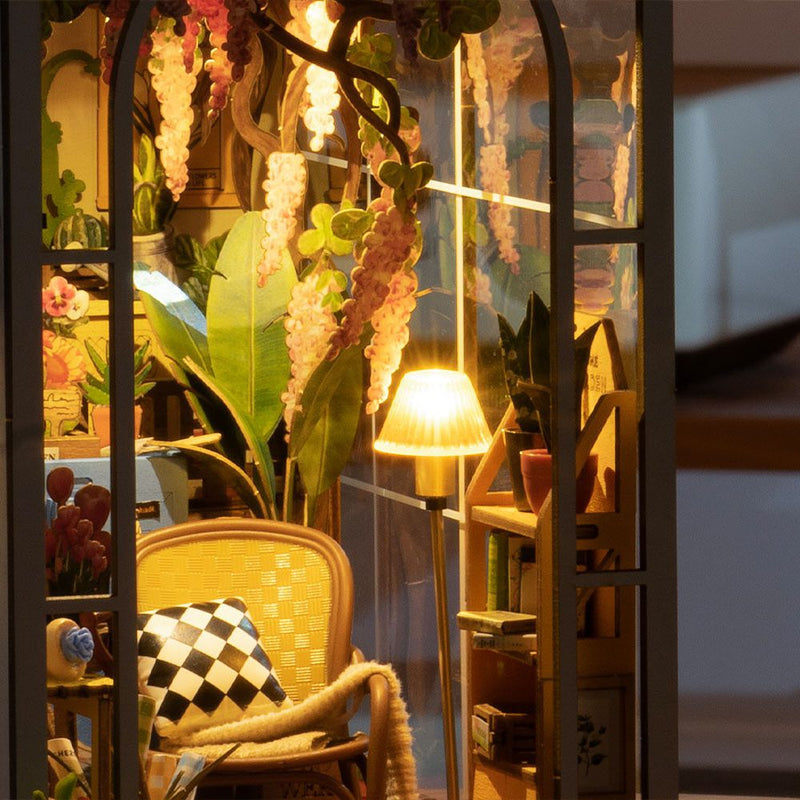miniaturas maqueta book nook garden house robotime