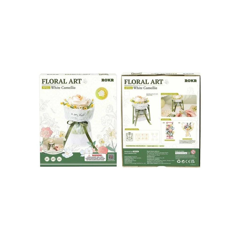floral art white camelia robotime
