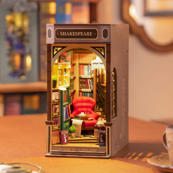 maqueta sujetalibros robotime book nook librería